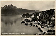 Weggis mit dem neuen Quai und Pilatus