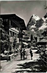 Mürren, Dorfstrasse mit Hotel Blumental - Eiger
