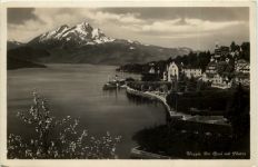 Weggis - Der Quai mit Pilatus
