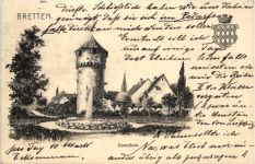 Bretten Simmelturm - Künstler-AK Eugen Felle