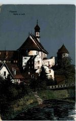 Füssen - Partie am Lech - Künstler-AK Eugen Felle