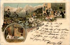 Gruss aus den Bergen - Litho - Künstler-AK Eugen Felle