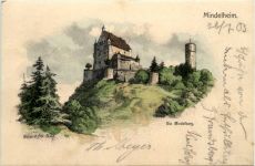 Mindelheim - Mindelburg- Künstler-AK Eugen Felle