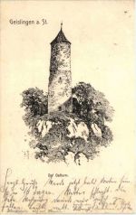 Geislingen - Der Oedturm - Künstler-AK Eugen Felle