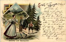 Gruss aus den Berngen - Künstler-AK Eugen Felle
