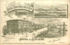 Lindau - Hotel Bayrischer Hof Hotel de Baviere - Litho Vorläufer