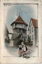 Schleusingen - Alter Krug - Künstler-AK Eugen Felle