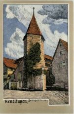 Reutlingen - Zwingerturm - Künstler-AK Eugen Felle