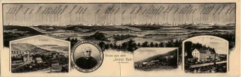 Gruss aus dem Jordanbad bei Biberach - Klappkarte - Künstler-AK Eugen Felle