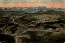 Westallgäu au der Vogelschau- Künstler-AK Eugen Felle
