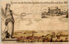 Biberach - Gruss von der Bezirks Gewerbe Ausstellung 1900 - Litho