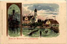 Partie aus Wasserburg - Litho