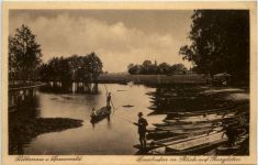 Lübbenau, Spreehafen m. Blick auf Burglehn