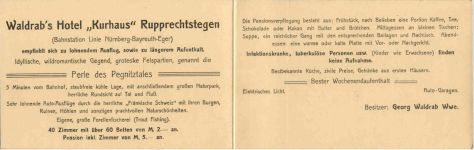 Waldrabs Hotel Rupprechtstegen - Klappkarte