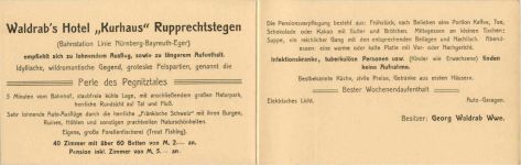 Waldrabs Hotel Rupprechtstegen - Klappkarte