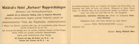 Waldrabs Hotel Rupprechtstegen - Klappkarte