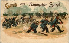 Gruss vom Hagenauer Sand - Litho