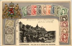 Briefmarken Luxembourg - Litho Prägekarte