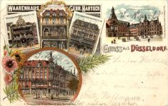 Gruss aus Düsseldorf - Waarenhaus Gebr . Hartoch - Litho
