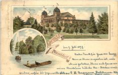 Gruss aus Düsseldorf - Flora Garten - Litho