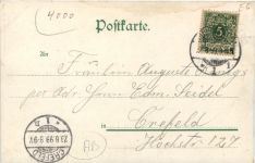 Heerdt bei Düsseldorf - Gruss vom Rheinschlösschen - Litho