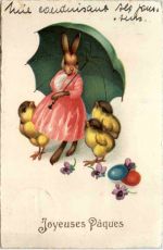 Ostern Hase mit Schirm