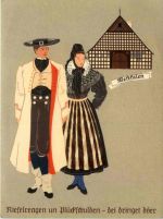 Gruss aus Westfalen - Paar in Tracht