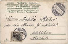 Künstlerkarte gelaufen in Wollstein Posen