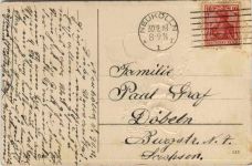 Neujahr - Geld auf Ansichtskarte
