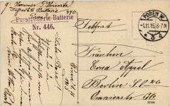 Posen - Kgl Schloss - Feldpost Fussartillerie Batterie Nr. 446