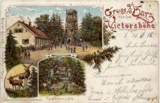 Gruss von der Victorshöhe bei Gernrode - Litho
