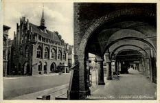 Marienburg Westpreussen - Lauben mit Rathaus