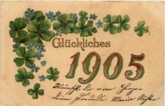 Neujahr Jahreszahl 1905 - Prägekarte
