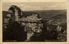 Kurort Urach, Ruine mit Blick auf die Stadt