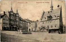 Pössneck, Marktplatz mit Rathaus