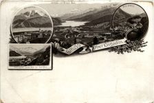 Gruss vom Ober Engadin - Sils Silvaplana - Litho
