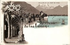Souvenir du Lac Leman Chillon - Litho Schlumpf