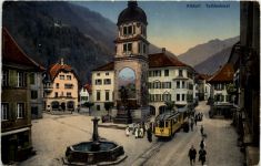 Altdorf - Telldenkmal mit Tram