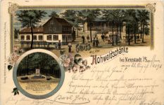 Gruss aus der Hohwaldschänke bei Neustadt - Litho
