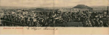 Panorama von Poessneck - Klappkarte