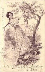 Frau auf Schaukel