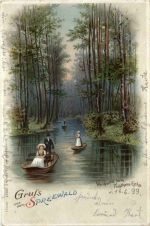 Gruss aus dem Spreewald - Forsthaus Eiche - Litho