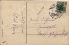 Neujahr - Geld auf Ansichtskarte - Prägekarte