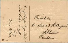 Neujahr - Geld auf Ansichtskarte - Prägekarte