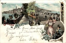 Souvenir de Menton - Litho