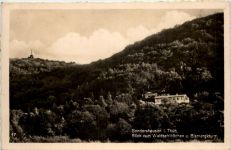 Sondershausen, Blick zum Waldschlösschen u. Bismarckturm
