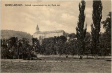Rudolstadt, Schloss Heydecksburg von der Saale aus