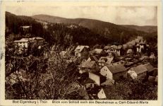Bad Elgersburg, Blick vom Schloss nach den Devoheimenu. Carl-Eduard-Wart