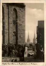 Saalfeld/Saale, Blick von der Barfüsserkirche in die Brüdergasse