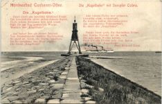 Seebad Cuxhaven-Döse, Die Kugelbake mit Dampfer Cobra